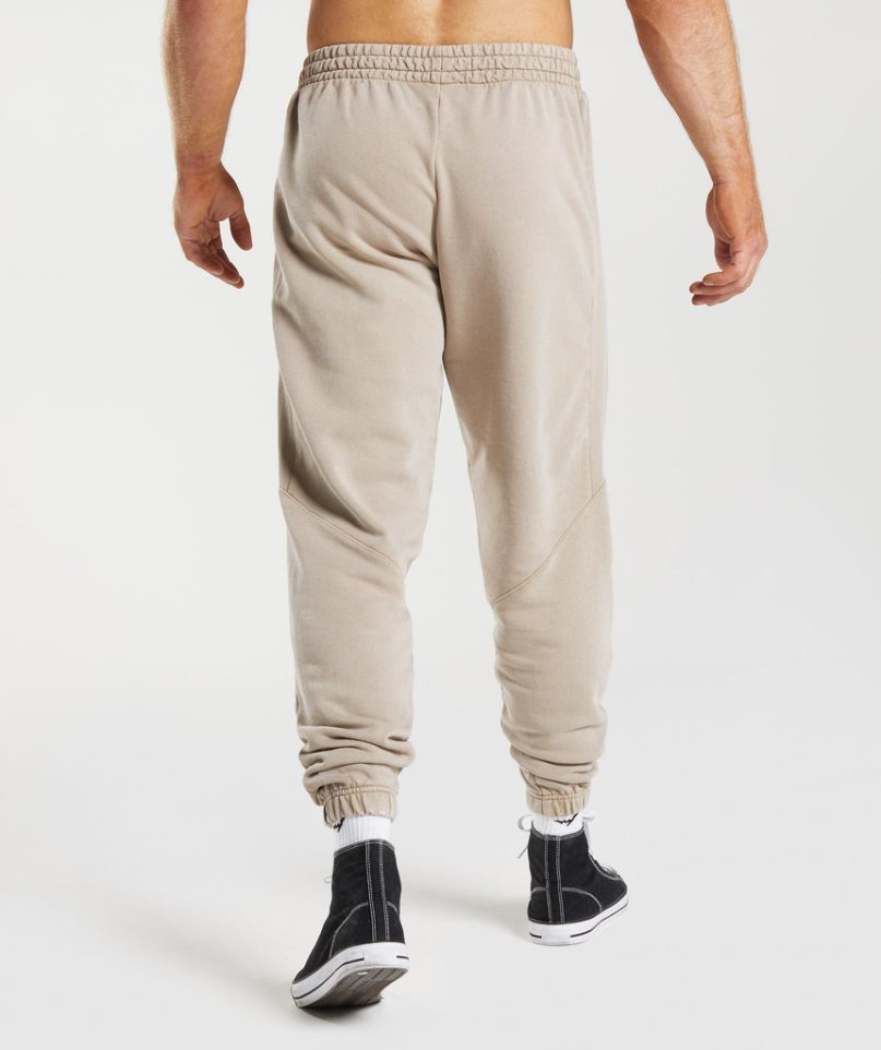 Men's Gymshark Power Washed Jogger Beige | CA D80615